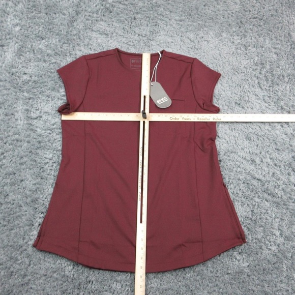 FIGS Tunic Womens XL Burgundy Alma Slim Crewneck Scrub Top Moisture Pockets NWT - Picture 3 of 16